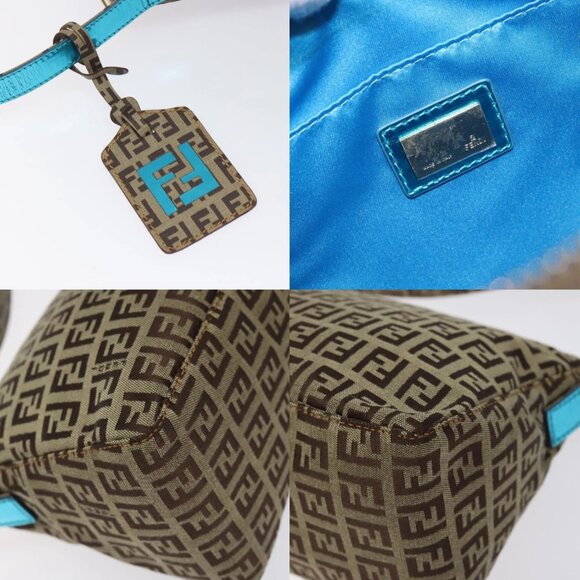 FENDI Zucchino Canvas Hand Bag Black Brown 8BR573 Auth mr1354 - Picture 12 of 14